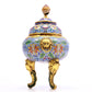 A Precious Cloisonne 'Scrolling Lotus' Lion-Handled Tripod Censer And Cover