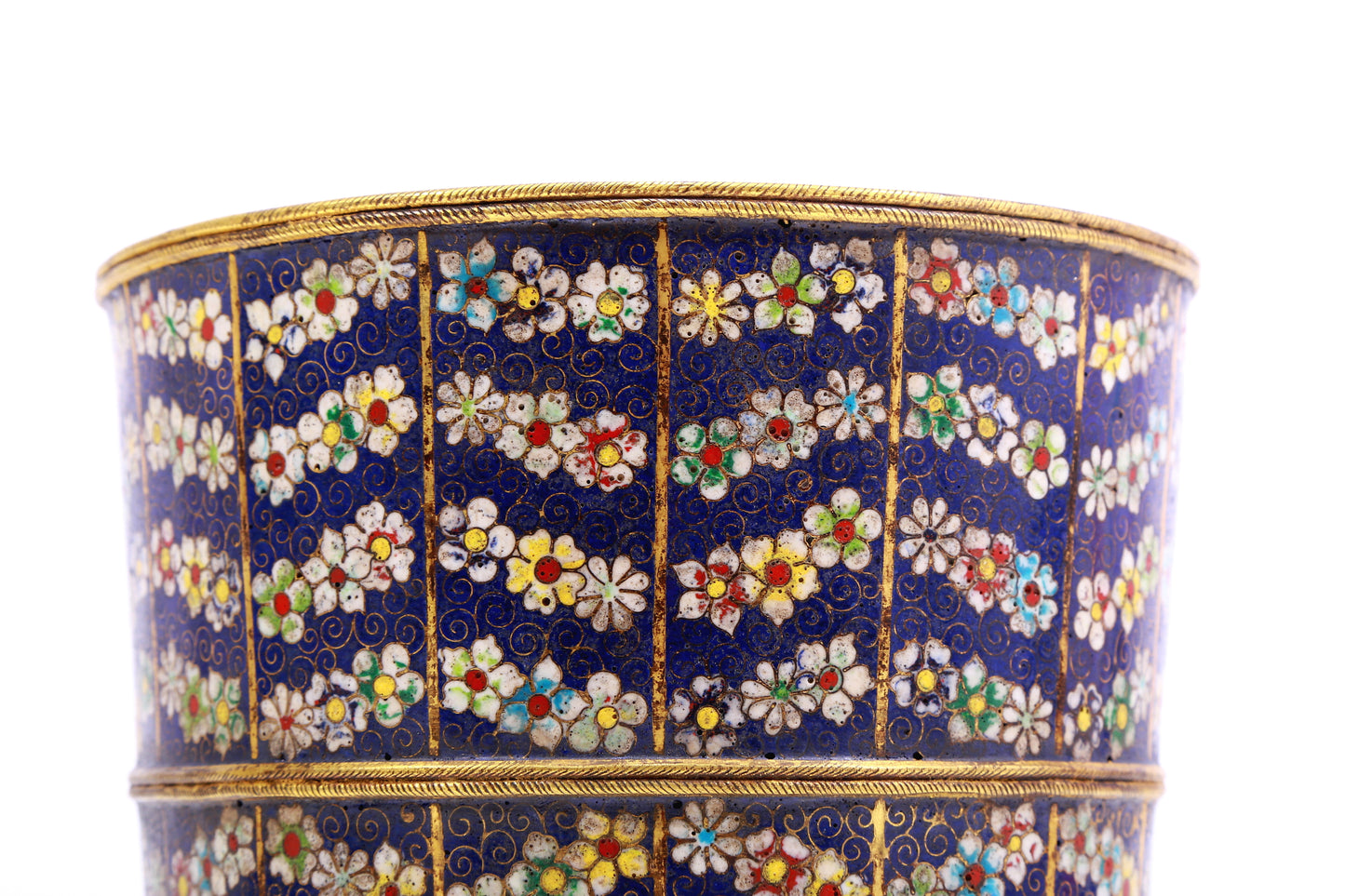 A Gorgeous Pair Of Cloisonne 'Flower' Jardinieres