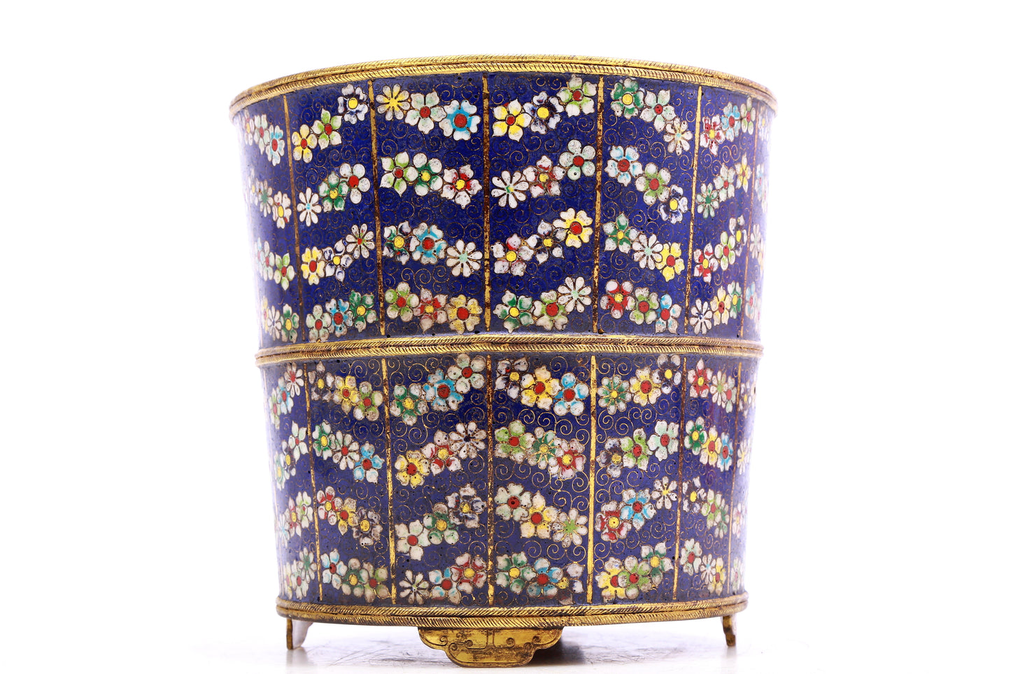 A Gorgeous Pair Of Cloisonne 'Flower' Jardinieres