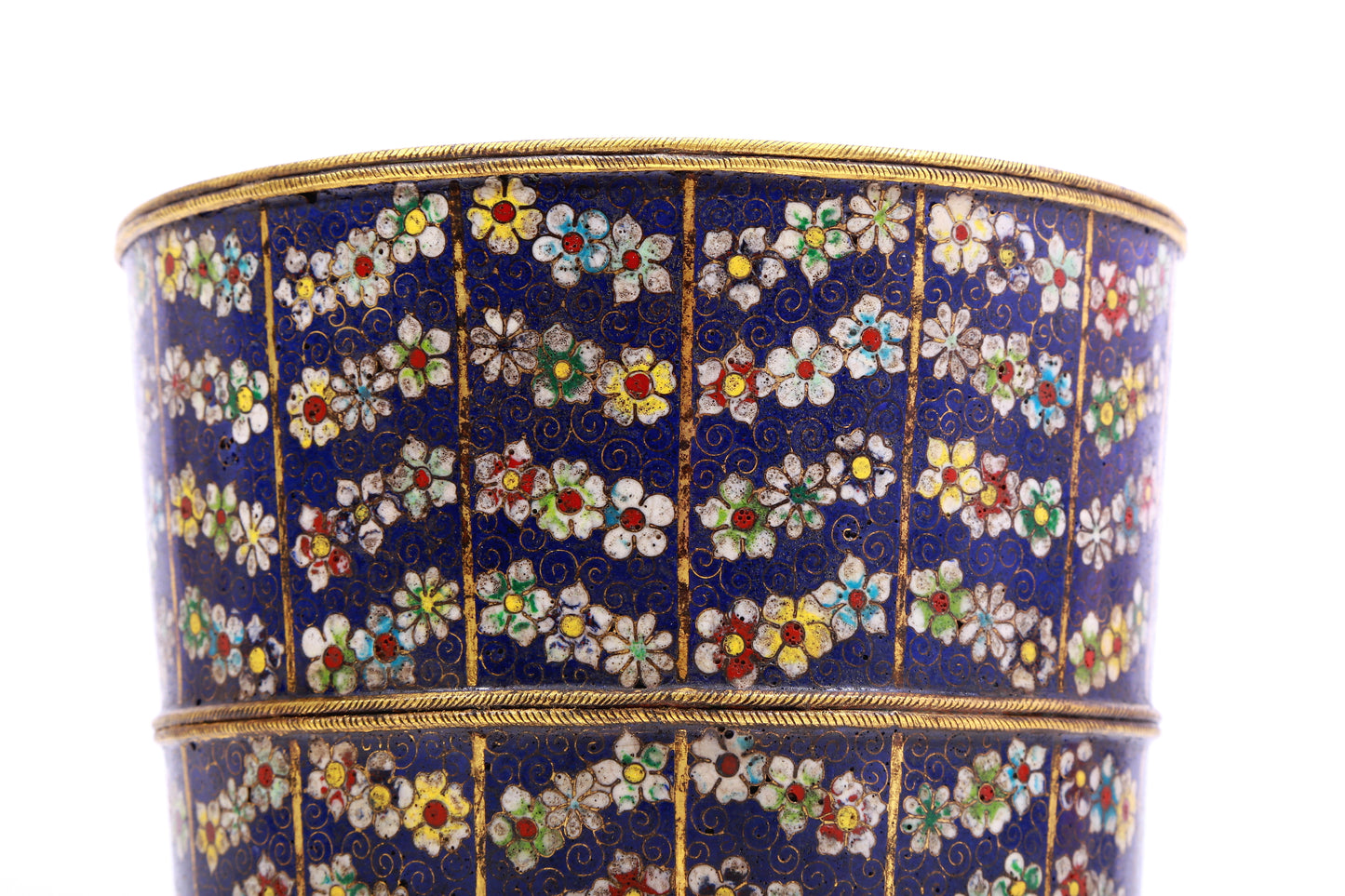 A Gorgeous Pair Of Cloisonne 'Flower' Jardinieres