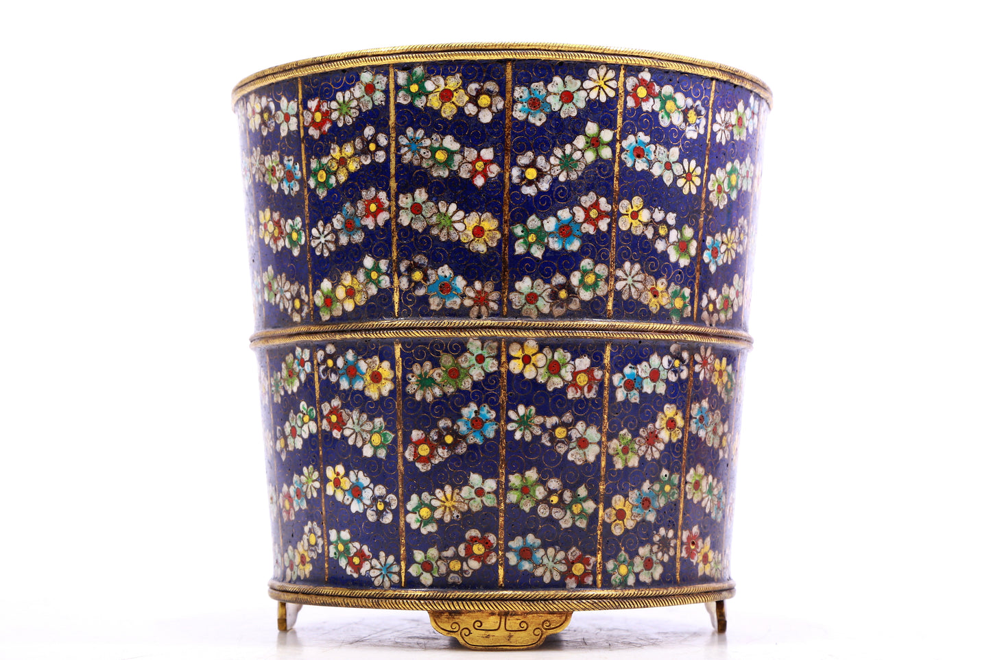 A Gorgeous Pair Of Cloisonne 'Flower' Jardinieres