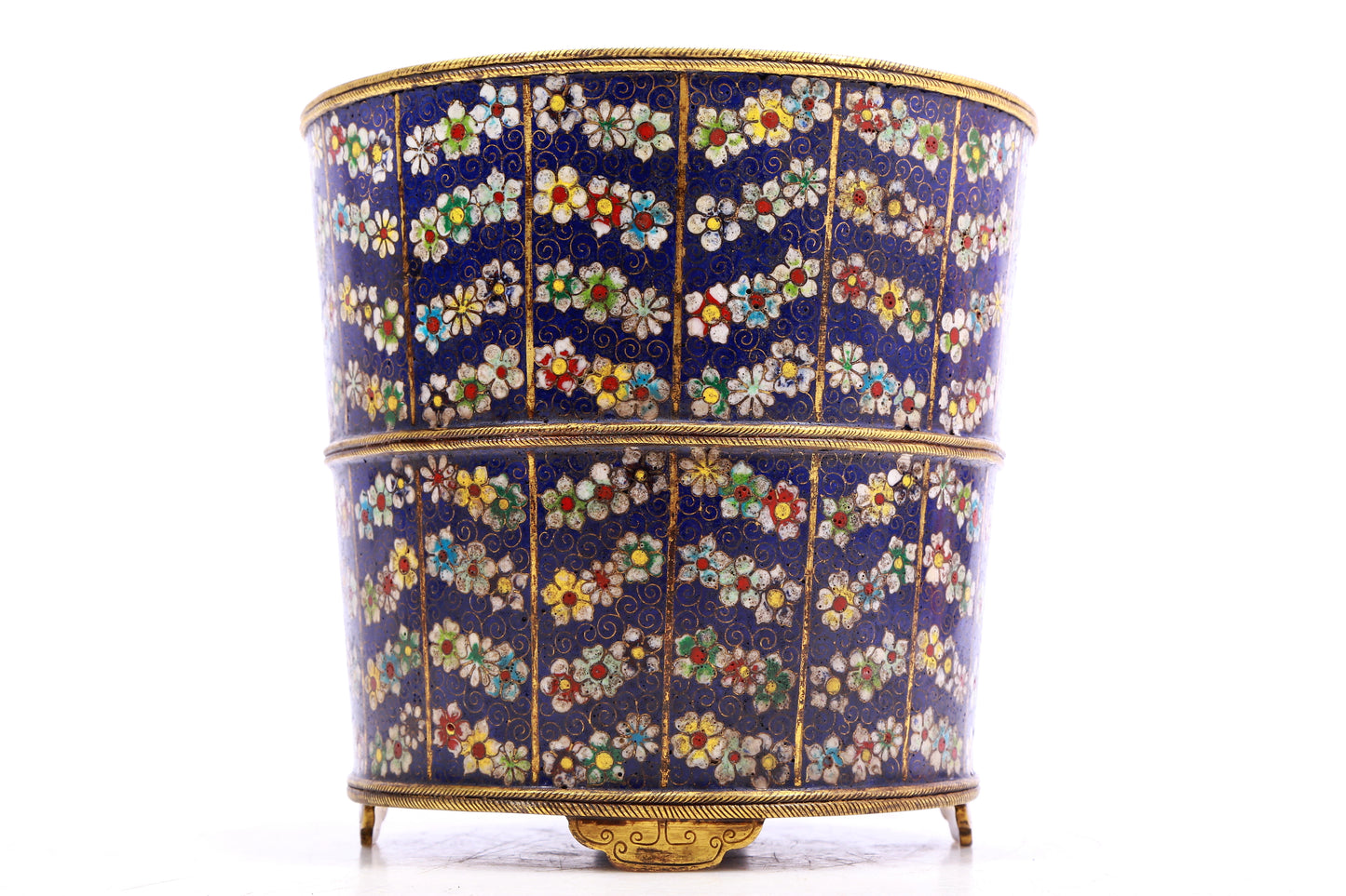 A Gorgeous Pair Of Cloisonne 'Flower' Jardinieres