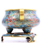 A Superb Cloisonne 'Scrolling Lotus' Tripod Censer