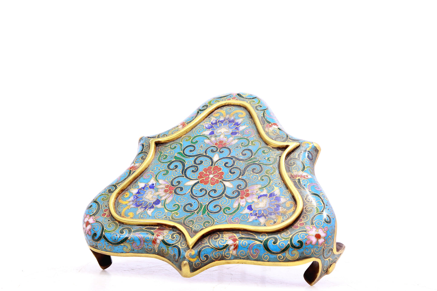 A Superb Cloisonne 'Scrolling Lotus' Tripod Censer