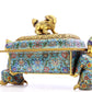 A Precious Cloisonne 'Scrolling Lotus& Figure' Censer