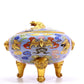 A Gorgeous Cloisonne 'Bat& Auspicious Cloud' Tripod Censer And Cover