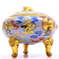 A Gorgeous Cloisonne 'Bat& Auspicious Cloud' Tripod Censer And Cover