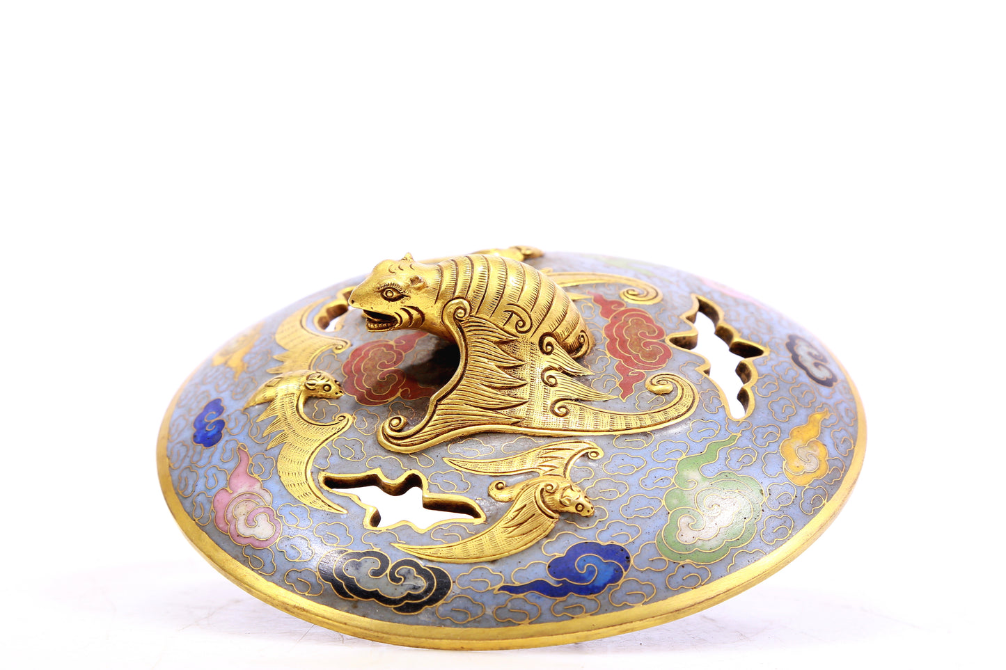 A Gorgeous Cloisonne 'Bat& Auspicious Cloud' Tripod Censer And Cover