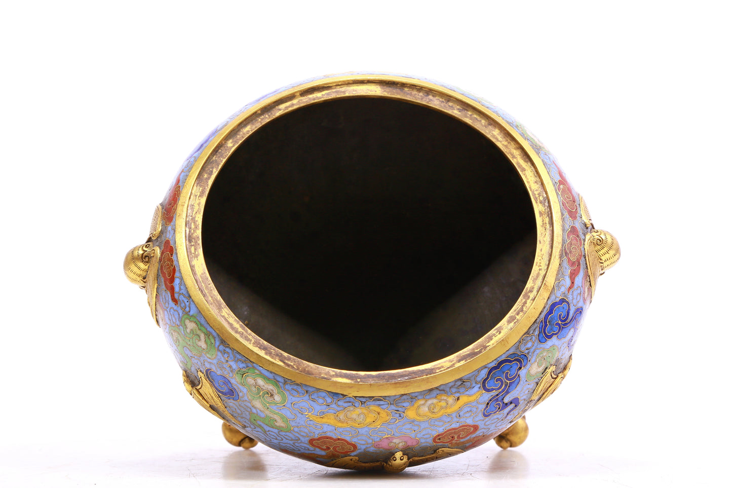 A Gorgeous Cloisonne 'Bat& Auspicious Cloud' Tripod Censer And Cover