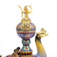 A cloisonné phoenix censer with twining lotus pattern