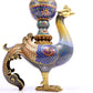 A cloisonné phoenix censer with twining lotus pattern