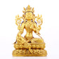 A solemn gilt bronze statue of green Tara