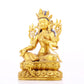 A solemn gilt bronze statue of green Tara