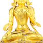 A solemn gilt bronze statue of Bodhisattva