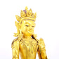 A solemn gilt bronze statue of Bodhisattva