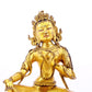 A serene gilt bronze statue of green Tara