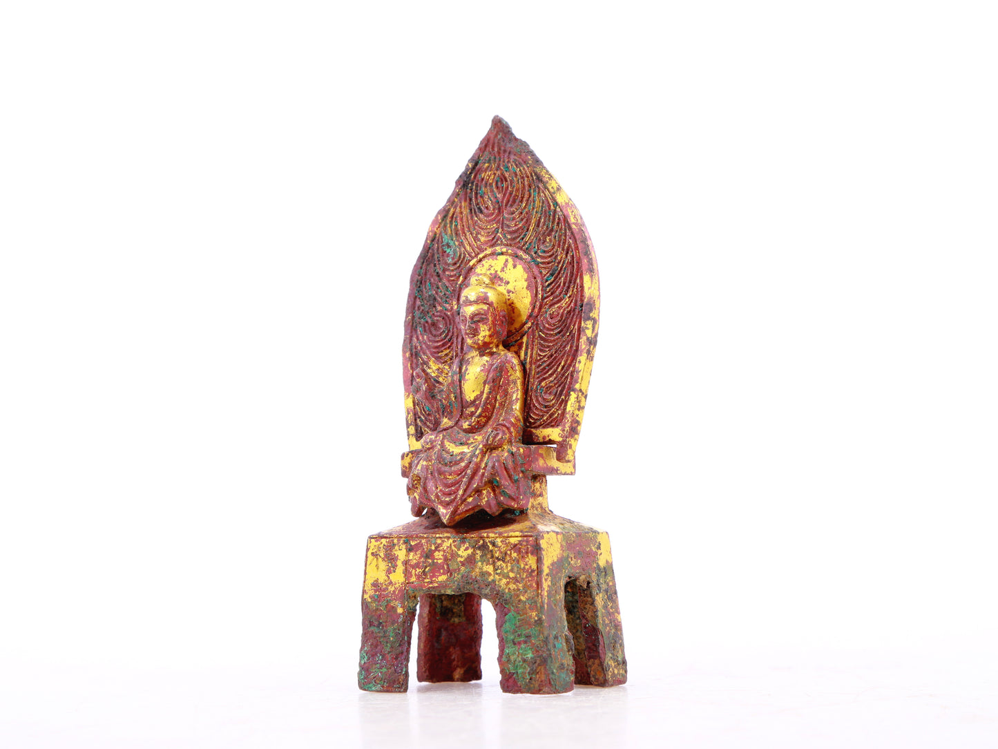 A serene gilt bronze statue