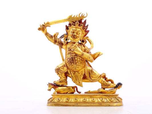 A serene gilt bronze Vajra statue