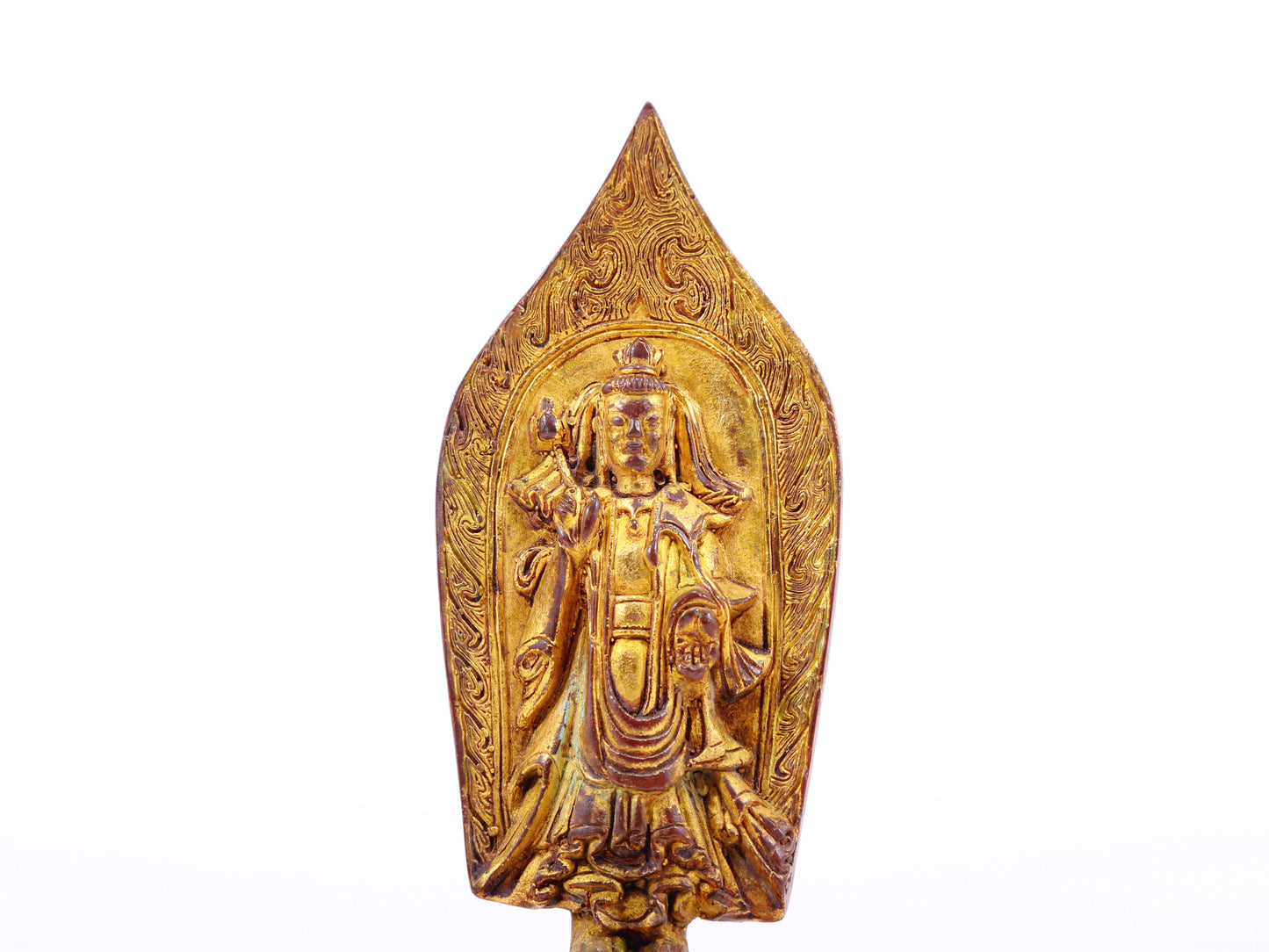 A serene gilt bronze statue of Bodhisattva