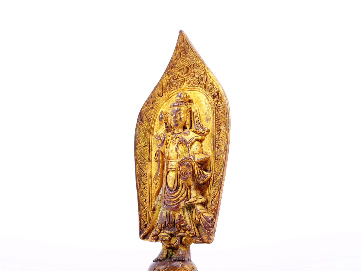 A serene gilt bronze statue of Bodhisattva