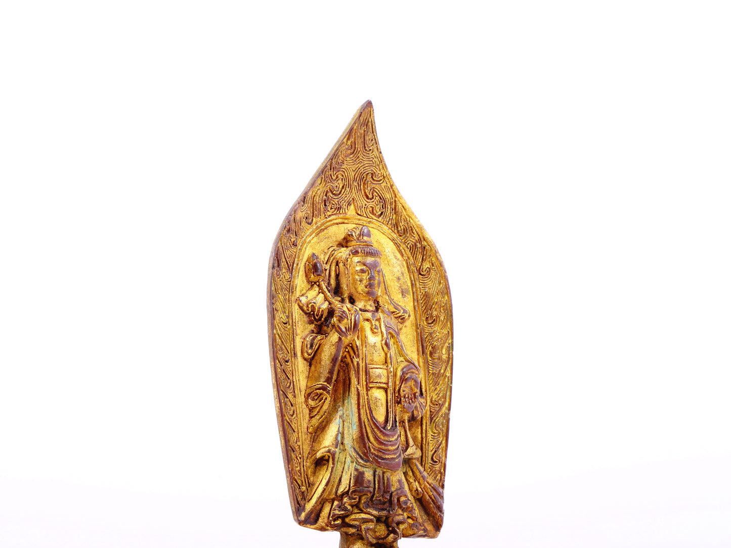 A serene gilt bronze statue of Bodhisattva