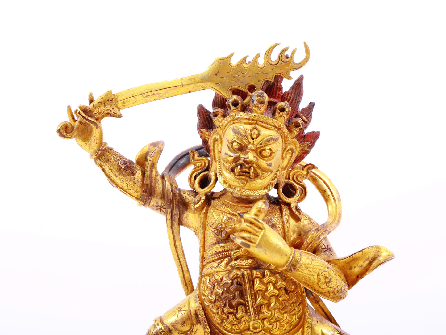 A serene gilt bronze Vajra statue