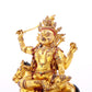 A serene gilt bronze statue of the Heavenly King inlaid with precious stones