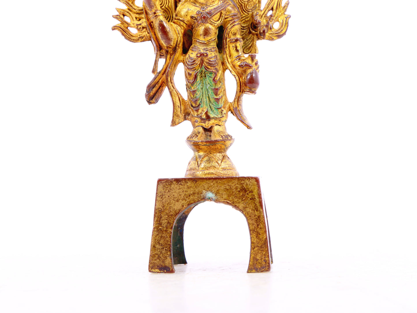 A serene gilt bronze statue of Guanyin