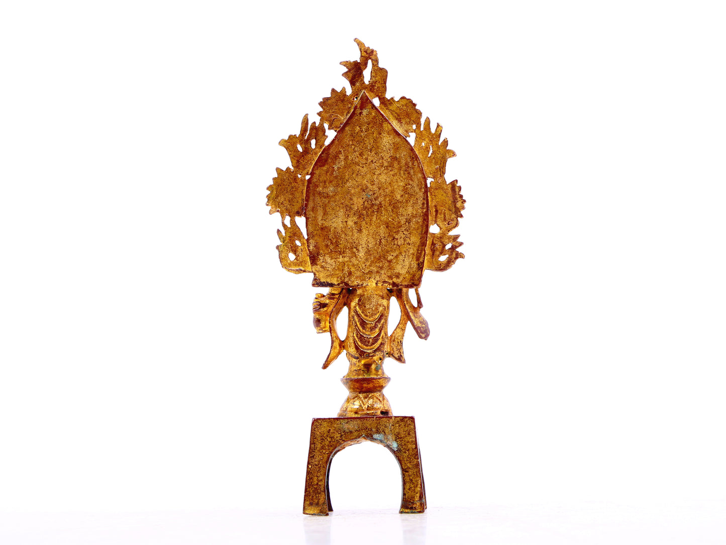 A serene gilt bronze statue of Guanyin