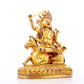 A serene gilt bronze statue of the Heavenly King inlaid with precious stones