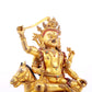 A serene gilt bronze statue of the Heavenly King inlaid with precious stones