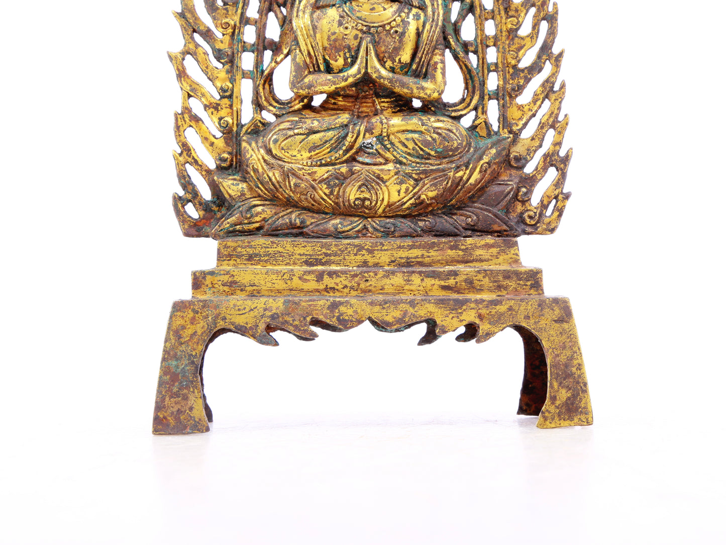 A serene gilt bronze statue of Bodhisattva