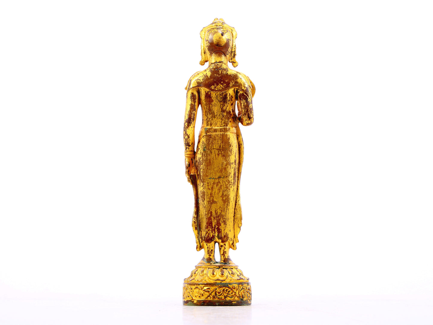 A serene gilt bronze statue of Bodhisattva