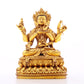 A solemn gilt bronze Bodhisattva statue