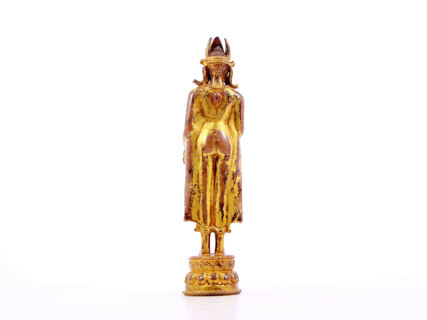 A solemn gilt bronze statue of Tathagata