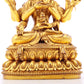 A solemn gilt bronze Bodhisattva statue