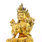 A serene gilt bronze statue of Bodhisattva