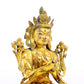 A serene gilt bronze statue of Bodhisattva