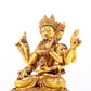 A solemn gilt bronze Bodhisattva statue