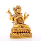 A solemn gilt bronze Bodhisattva statue