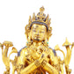 A solemn gilt bronze inlaid turquoise Vajrasattva statue