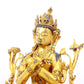 A solemn gilt bronze inlaid turquoise Vajrasattva statue