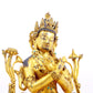 A solemn gilt bronze inlaid turquoise Vajrasattva statue