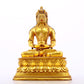 A serene gilt bronze statue of Amitayus Buddha