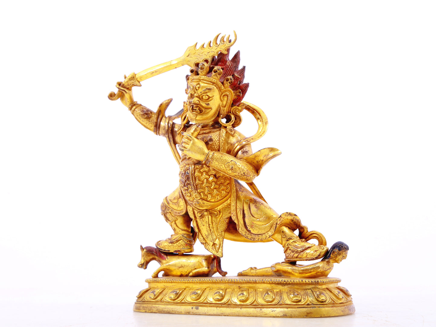 A serene gilt bronze Vajra statue