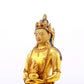 A serene gilt bronze statue of Amitayus Buddha