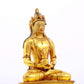 A serene gilt bronze statue of Amitayus Buddha