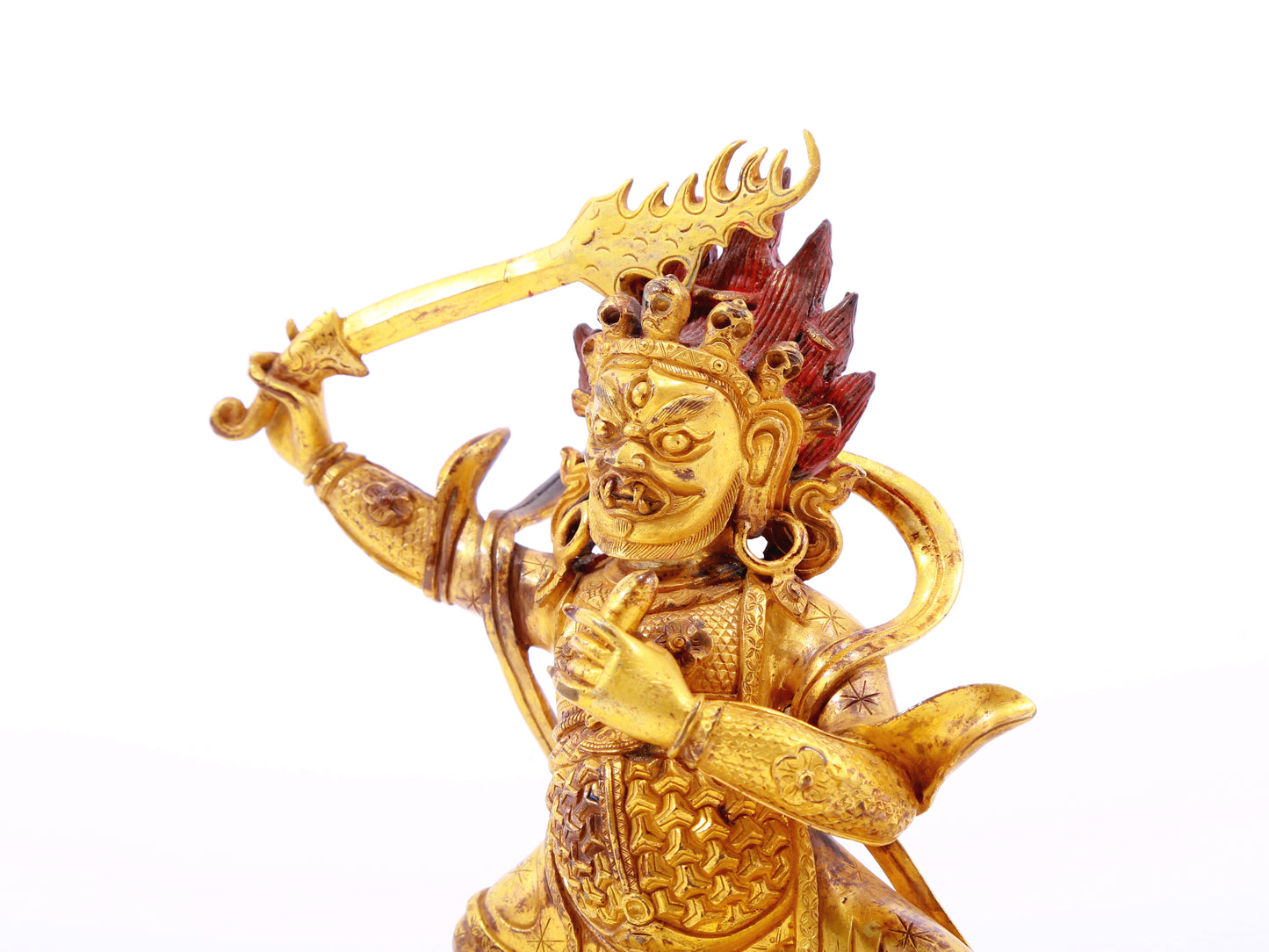 A serene gilt bronze Vajra statue