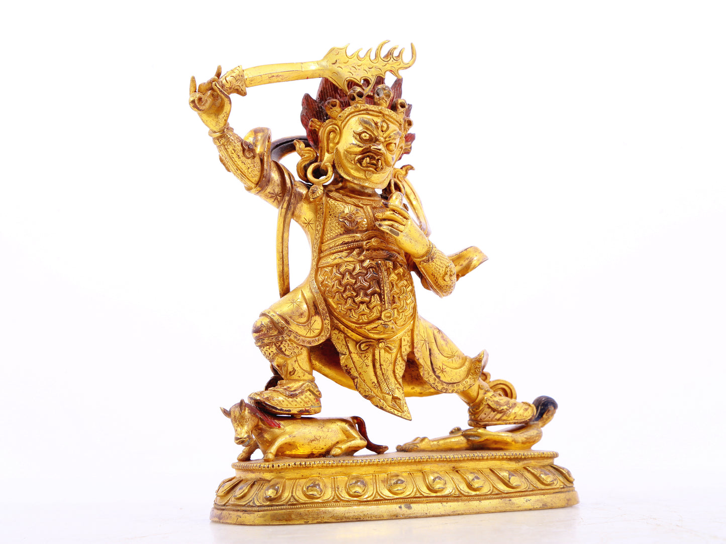 A serene gilt bronze Vajra statue