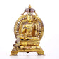 A solemn gilt bronze statue of green Tara